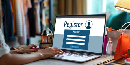 Online registration form for brisk form filling on the internet websiteの素材