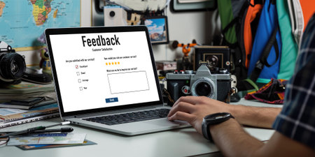 Customer feedback and review analysis by brisk computer software for corporate businessの素材