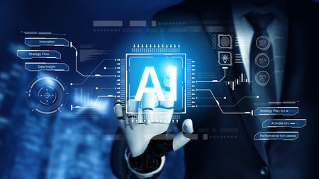 A generative AI assistant displays a dashboard for managing business strategy. The system provides...