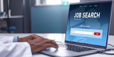Online job search on brisk website for worker to search for job opportunities on the recruitment internet networkの素材