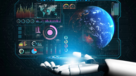 AI-powered global network interface enabling real-time data interaction, virtual assistant support,...