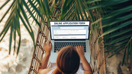 Online application form for brisk registration on the internet websiteの素材