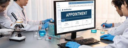 Online applointment booking calendar for brisk regristration on the internet websiteの写真素材