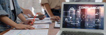 Compliance system for brisk online corporate business to meet quality standardの写真素材