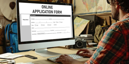Online application form for brisk registration on the internet websiteの素材