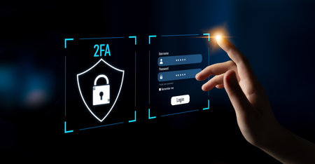 Two-factor authentication strengthens login system security. Adds protection, two-factor...