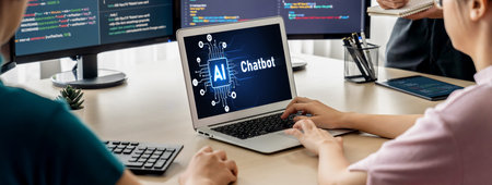 Generative AI virtual assistant tools for prompt engineer and user for ease of engage artificial intelligence AI technology help people to work with generative AI functions by prompting the AI briskの写真素材