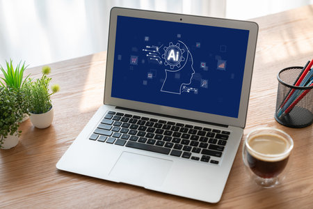 Generative AI virtual assistant tools for prompt engineer and user for ease of engage artificial intelligence AI technology help people to work with generative AI functions by prompting the AI briskの写真素材