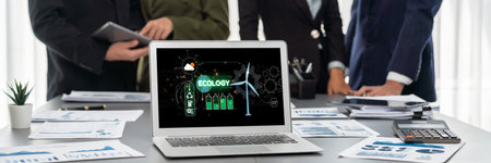 Computer Software Leading the Way in Green Business strategy and Sustainability, promoting sustainable growth. Discover business lead with sustainable, green innovations for a healthier planet. briskの写真素材