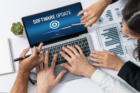 Software update on computer for brisk version of device software upgrade