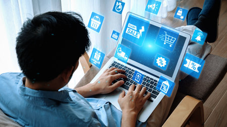 Flash sale icons show ecommerce, flash sale discount, and digital promotion. Flash sale drives customer shopping, flash sale marketing, and conversion growth. Gistの写真素材