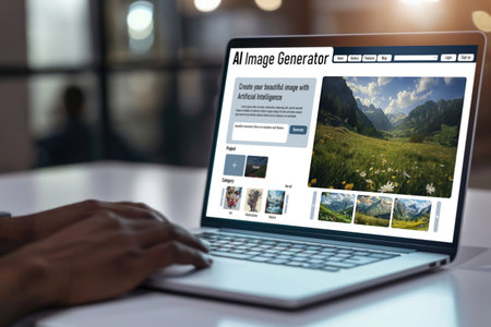 AI image generator software provide picture to graphic designer and users by text prompt brisk with use of artificial intelligence AI processing power to give image according to prompt textの素材