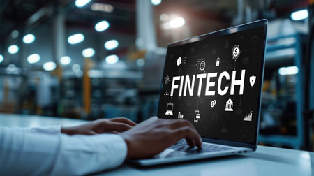 Fintech financial technology software for brisk business to analyze marketing strategyの素材