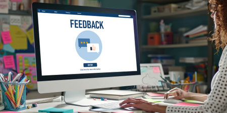 Customer feedback and review analysis by brisk computer software for corporate businessの素材