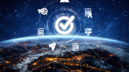 Quality assurance, product quality control, compliance verification, QA and QC systems, and product excellence achieved through structured quality assurance processes.の写真素材