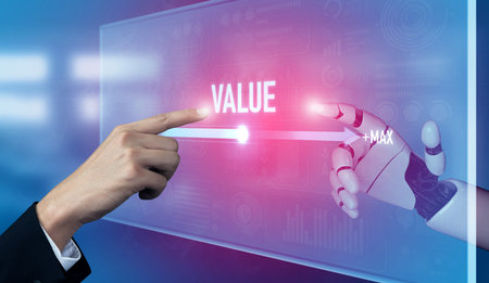 AI-driven calibration to track and optimize key value indicators across performance rangeの写真素材