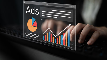 Digital advertising performance highlights advertising, campaign, and analytics for better tracking, strategy, and business insightの写真素材