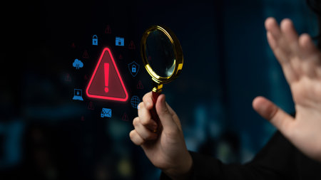 Cybersecurity threat alert protects data. Cyber security threat alert prevents access, alert warns...