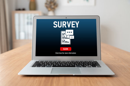 Online survey form for modish digital information collection on the internet networkの写真素材
