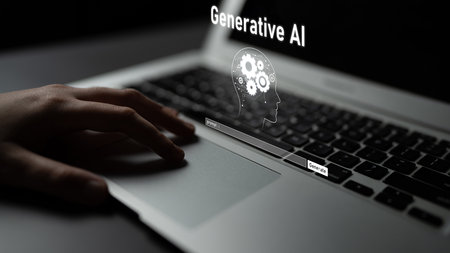 AI assistant with LLM, big data, machine learning, and generative AI powers prompt engineering and supports agentic AI for advanced business applications.の写真素材
