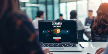 Delivery tracking system for e-commerce and brisk online business to timely goods transportation and deliveryの素材