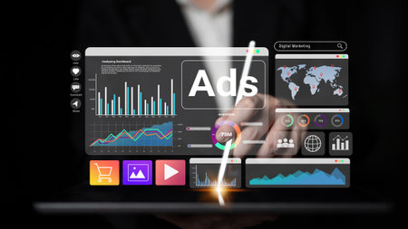 Digital marketing dashboard helps analyze advertising performance, monitor campaign results, and improve strategic decision making Parseの写真素材