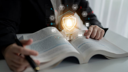 Cybersecurity protection secures network, prevents threats, and strengthens digital data security to...