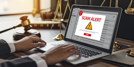 Cyber security software show alert of cyber attack for protection brisk. Danger from virus, phishing and cyber fraud.の素材