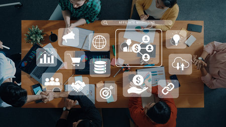 Affiliate marketing drives business growth through partnership strategy, customer engagement, and global collaboration Parseの写真素材