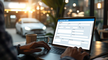 Online application form for brisk registration on the internet websiteの素材