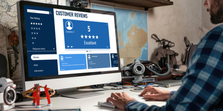 Customer experience and review analysis by brisk computer software for corporate businessの素材