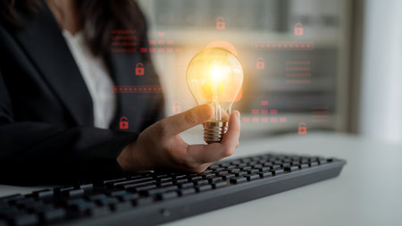 Digital security concept illustrating a cybersecurity breach, with a red unlocked padlock indicating data exposure among secure systems, emphasizing system vulnerability and riskの写真素材