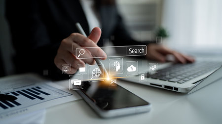 SEO tools enhance digital visibility with search engine research, keyword strategy, and search data to optimize online performance.の写真素材