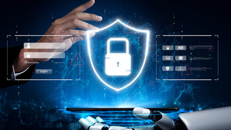 Cyber security protection and cyber security strategies against cyber threats, system hacks, digital...