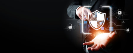 Business person explore the core of cyber security. Delve into cyber protection methods, cyber...
