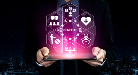 Employee benefits program enhances workplace productivity, engagement, and employee satisfaction Parseの写真素材