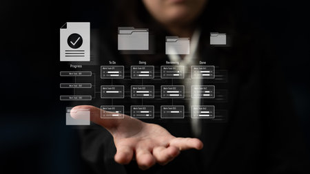 Task management workflow dashboard visualizing to-do lists, ongoing tasks, review status, and completed items to support productivity and project trackingの写真素材