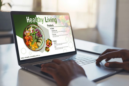 Healthy living website provide information for healthy diet and food cooking recipe for good health briskの素材