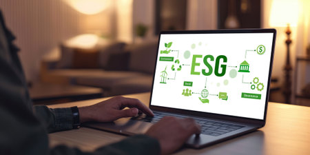 ESG environmental social governance policy for brisk business to set a standard to achieve high ESG scoreの素材