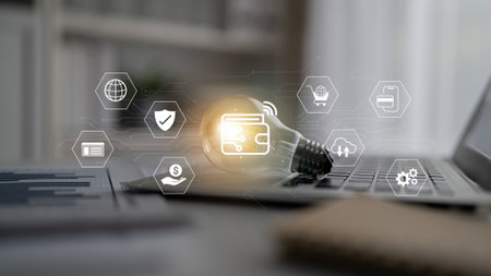 Digital wallet improves online payment, enhances transaction security, and supports financial technology innovation Parseの写真素材