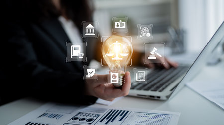 Digital law system enhances legal process, improves governance, and supports regulatory compliance Parseの写真素材
