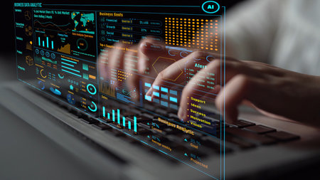 Data analytics and big data strategy for real-time analytics, predictive data modeling, business intelligence analytics, and data-driven decision-making in modern digital businesses. Thunkの写真素材