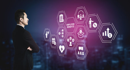 Employee benefits improve financial incentive network, career growth, and corporate engagement Parseの写真素材