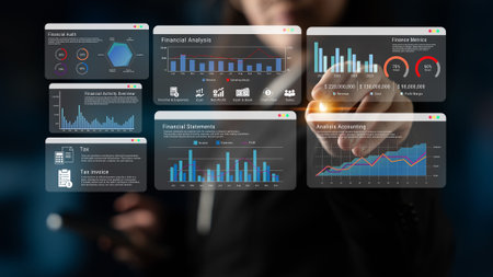 Financial dashboard improves data analytics reporting, performance tracking, and strategic decision making Parseの写真素材
