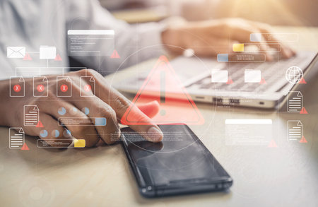 Cybersecurity threat alert system detects potential intrusions, monitors abnormal activity, and enhances digital protection to prevent unauthorized access and data breaches. Parseの写真素材