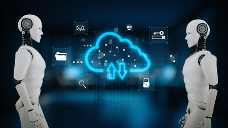 AI artificial intelligence optimizes cloud infrastructure with virtual assistants and intelligent...