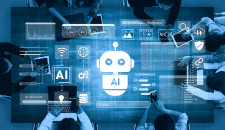 AI chatbot assistant enhances intelligent automation, data analysis, and customer interaction on...