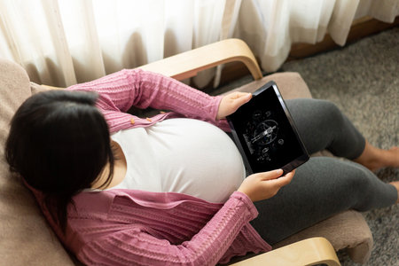 Medical science technology and futuristic healthcare virtual computer software analyze human health...