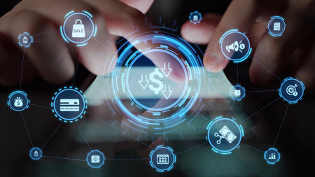 Modern budgeting and financial management icons showing finance, savings, tax, and planning. Budget...