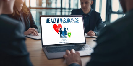 Health insurance web site brisk registration system for easy form fillingの素材